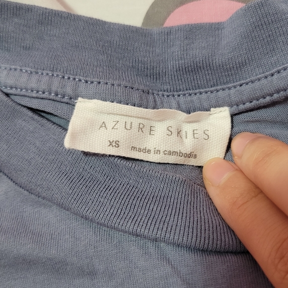 ARITZIA blue long sleeve crop top - Picture 2 of 4